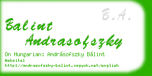balint andrasofszky business card