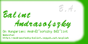 balint andrasofszky business card